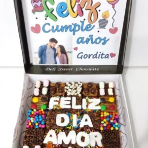 Brownie Cuadrado con Frase y Foto