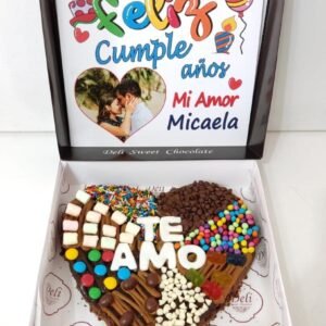 Brownie Corazón con Frase y Foto